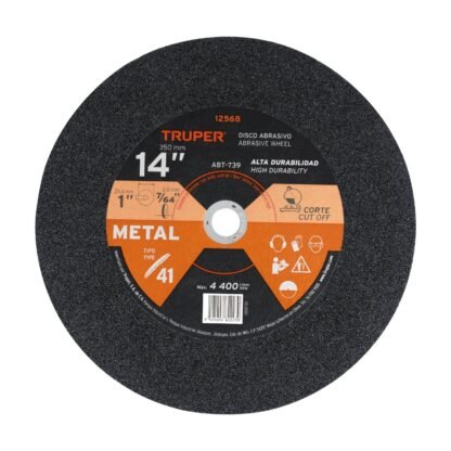 Disco Tipo 41 de 14' x 2.8 mm para corte de metal, Truper ABT-739