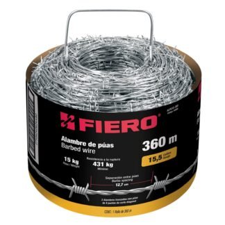 Rollo de alambre de púas de 360 m calibre 15.5, Fiero ALPU15-360