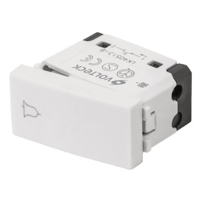 Interruptor para timbre, línea Oslo, color blanco, Volteck APTI-OB