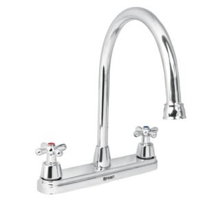 Mezcladora cromo 8' para fregadero, manerales cruceta, Foset AQF-81