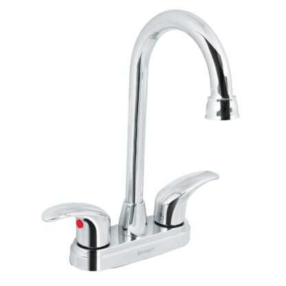 Mezcladora cromo 4' para lavabo, cuello bar, palanca, Foset AQM-62