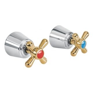 Juego de 2 manerales grandes, cruceta, Cromo-Oro, Aqua AQMR-61G