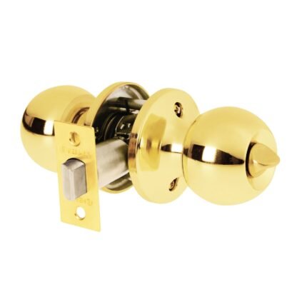 Cerradura tipo esfera, tubular, baño, brillante, Hermex BALT-LB-BP