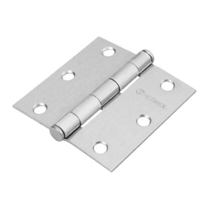 Bisagra cuadrada 3' acero cromo mate, plana, Hermex BC-303P
