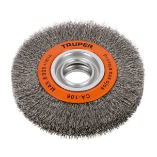 Carda alambre ondulado 6' x 1-1/8' para esmeril, Truper CA-106