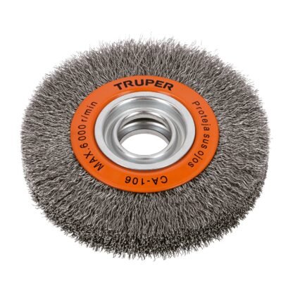 Carda alambre ondulado 6' x 1-1/8' para esmeril, Truper CA-106