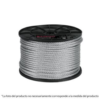 Metro de cable rígido 1/8' de acero 7x7 hilos, 300 m, Fiero CAB-1/8R3