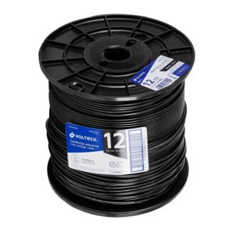 Metro de cable THHW-LS 12 AWG negro en carrete de 500 m CAB-12N-500