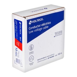 Rollo de 100 m de cable THHW-LS 12 AWG rojo, Volteck CAB-12R