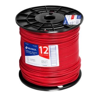 Metro de cable THHW-LS 12 AWG rojo en carrete de 500 m CAB-12R-500