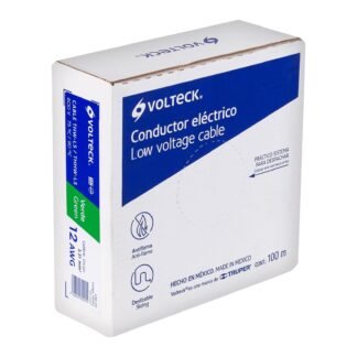 Rollo de 100 m de cable THHW-LS 12 AWG verde, Volteck CAB-12V