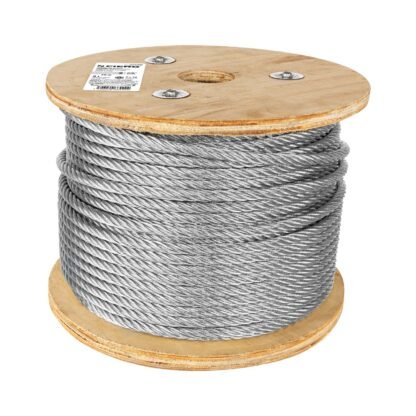 Metro de cable flexible 3/8' de acero 7x19 hilos, 75 m CAB-3/8F