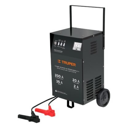 Cargador de 200 A para baterías de 12 V, con ruedas, Truper CARBA-200
