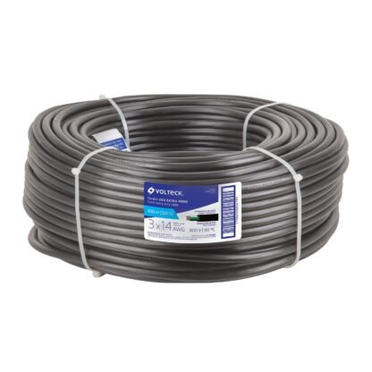 Metro de cable uso extra rudo 3 x 14 AWG en rollo de 100 m CAUR-314