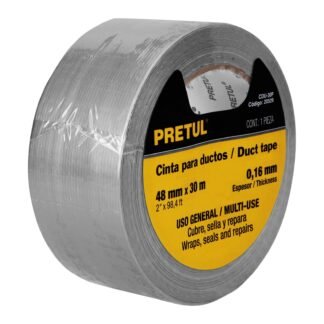 Cinta para ducto 30m x 48mm, espesor 0.16mm, Pretul CDU-30P