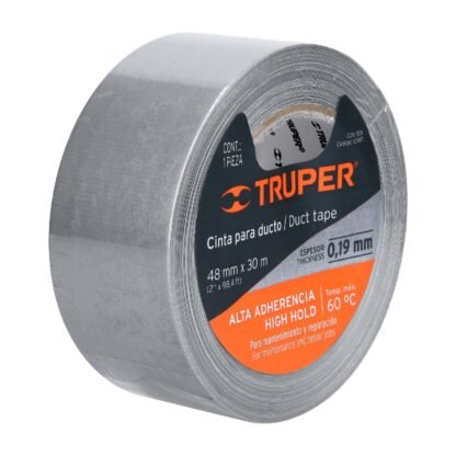 Cinta para ducto 30m x 48mm, espesor 0.19mm, Truper CDU-30X