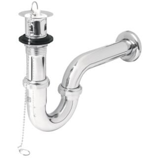 Céspol p/lavabo latón c/contra, tapón y cadena, cromo,1-1/4' CE-207