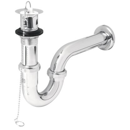 Céspol p/lavabo latón c/contra, tapón y cadena, cromo,1-1/4' CE-207
