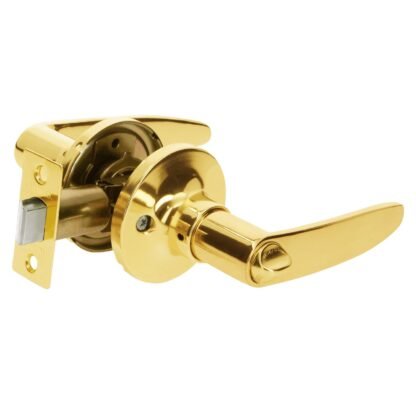 Cerradura manija p/baño latón brillante, cilindro de latón CEMA-1B