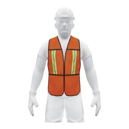 Chaleco de seguridad con cintas reflejantes, naranja, Pretul CHS-200N