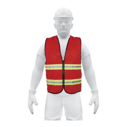 Chaleco de seguridad rojo alta visibilidad con cierre CHS-600R
