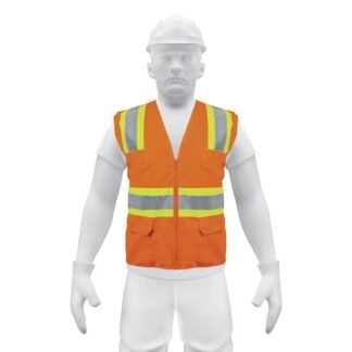 Chaleco de seguridad naranja max visibilidad y 6 bolsas CHS-700N