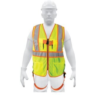 Chaleco de seguridad para arnés, alta visibilidad, verde CHS-700VA