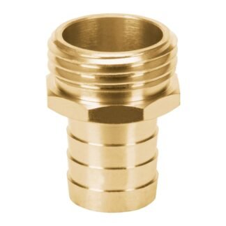 Conector 3/4' macho de latón sólido para manguera, Truper CM-3/4B