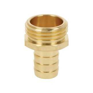 Conector 5/8' macho de latón sólido para manguera, Truper CM-5/8B