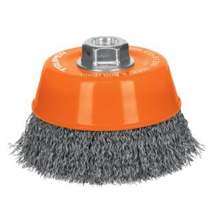 Carda copa 5' alambre ondulado fino, eje M14, Truper CO-512M