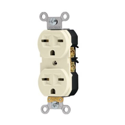 Contacto dúplex, cara de chino, Standard, marfil, Volteck CODO-CHS