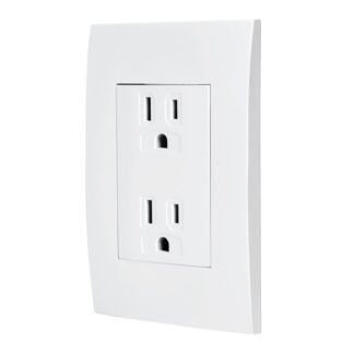 Contacto dúplex, 2 polos + tierra, línea Oslo, blanco CODO-OB