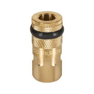 Cople de latón, cuerda 1/4 NPT, hembra, Truper COPLE-HEM-1/4
