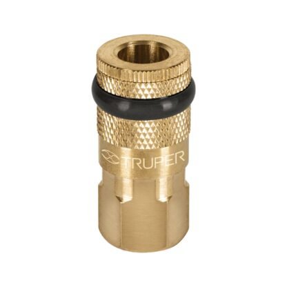 Cople de latón, cuerda 1/4 NPT, hembra, Truper COPLE-HEM-1/4