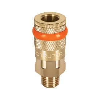 Cople de latón, cuerda 1/4 NPT, macho, Truper COPLE-MA-1/4