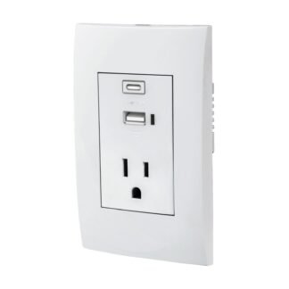 Contacto 2polos + tierra con 2 puertos USB, Oslo, blanco COUSB-OB