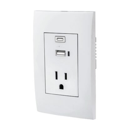 Contacto 2polos + tierra con 2 puertos USB, Oslo, blanco COUSB-OB