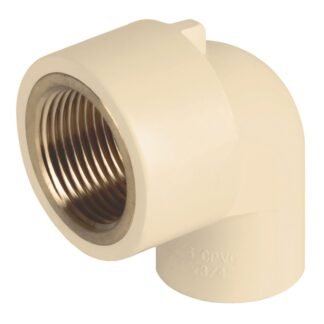 Codo 90° de CPVC con inserto latón 3/4', Foset CPVC-502