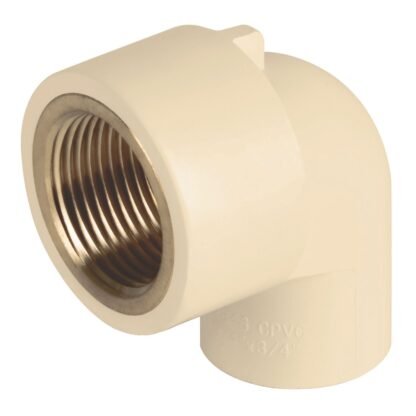 Codo 90° de CPVC con inserto latón 3/4', Foset CPVC-502