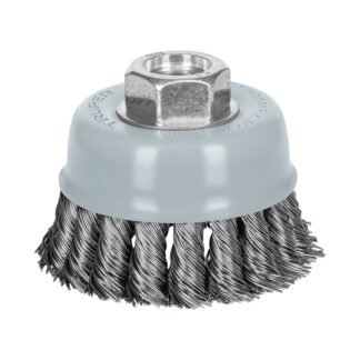 Carda copa 3' alambre trenzado grueso, Multi-rosca, Truper CT-608MRX