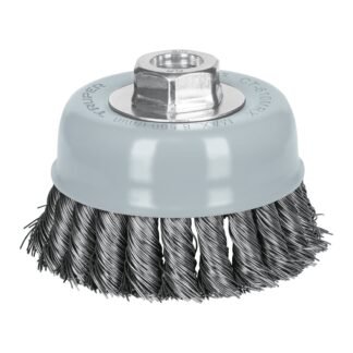 Carda copa 4' alambre trenzado grueso, Multi-rosca, Truper CT-610MRX