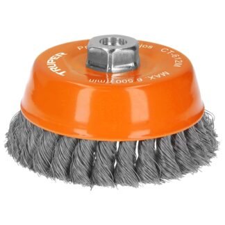 Carda copa 5' alambre trenzado fino, eje M14, Truper CT-612M