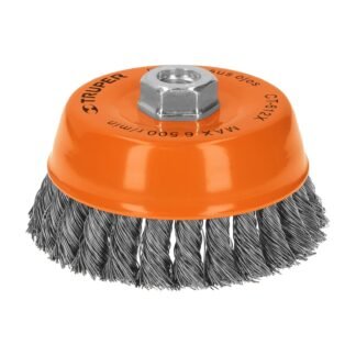 Carda copa 5' alambre trenzado grueso, eje 5/8'-11, Truper CT-612X
