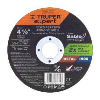Disco Tipo 41 de 4-1/2' x 1 mm corte fino de metal, Expert DICOF-4510X