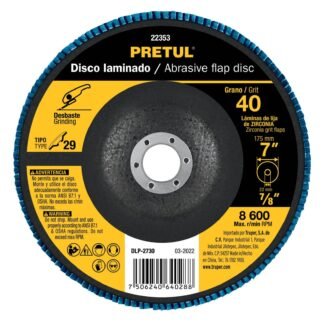 Disco 7' laminado grano 40 centro 7/8', Pretul DLP-2730