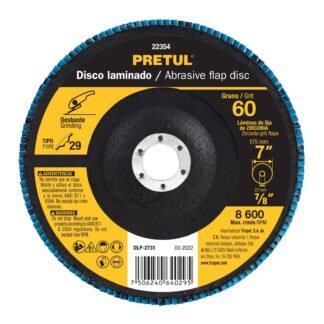Disco 7' laminado grano 60 centro 7/8', Pretul DLP-2731