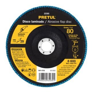 Disco 7' laminado grano 80 centro 7/8', Pretul DLP-2732
