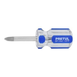 Desarmador de cruz 1/4 x 1-1/2' mango de PVC, Pretul DP-1/4X1-1/2TP