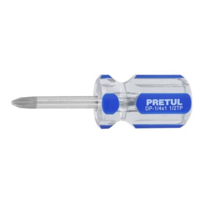 Desarmador de cruz 1/4 x 1-1/2' mango de PVC, Pretul DP-1/4X1-1/2TP