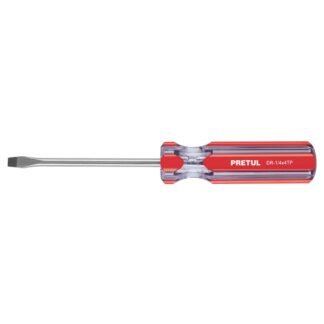 Desarmador plano 1/4 x 4' mango de PVC, Pretul DR-1/4X4TP